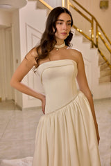 Violetta – Ivory Strapless Satin-Finish Bridal Ball Gown – Galisa Grace – view 3