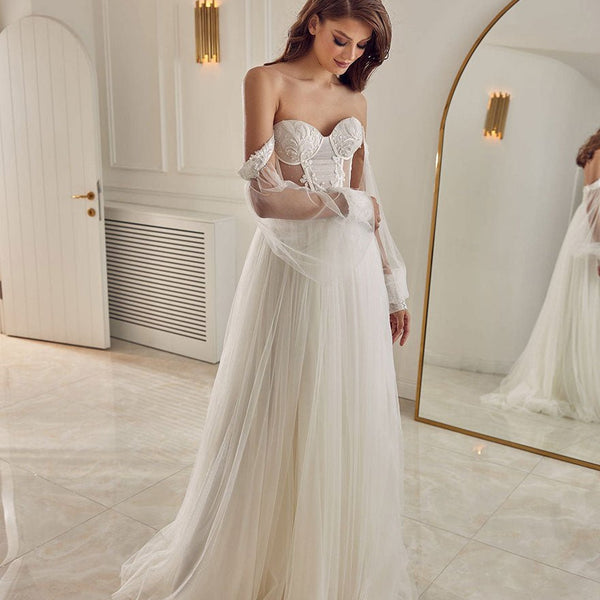 Design Wedding Simple Dress Lace Ruffled Tulle Corset Mermaid Wedding Dress Design Wedding Simple Dress Lace Ruffled Tulle Corset Mermaid Wedding Dress