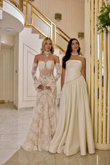 Violetta – Ivory Strapless Satin-Finish Bridal Ball Gown – Galisa Grace – view 4