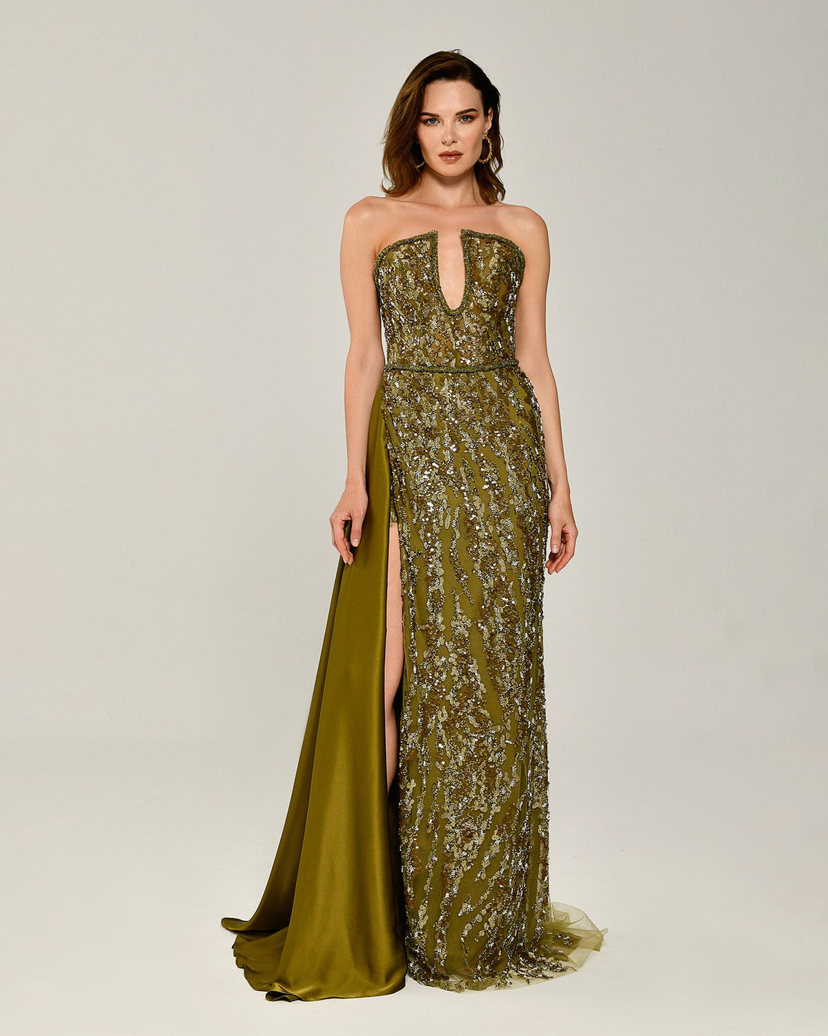 evening maxi dress uk Margot High-Neck Satin Maxi Dress main image 1