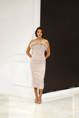 Axela - Strapless Midi Prom Dress