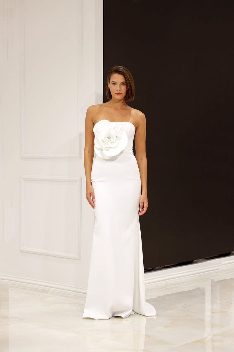 White strapless sales formal dress