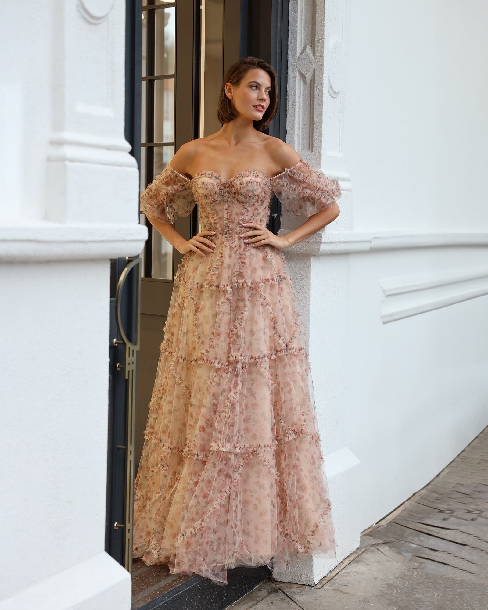 sachin and babi light blue dress DEAR EMILIA A New Glow Sequin Maxi Dress Rose Gold
