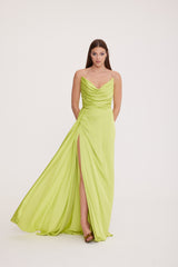 Satin Maxi Dress-Strapless Wedding Guest Dress-Prom Dress