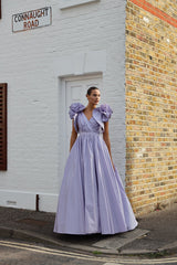 Rosalind - Backless long ball gown with puffy shoulder straps